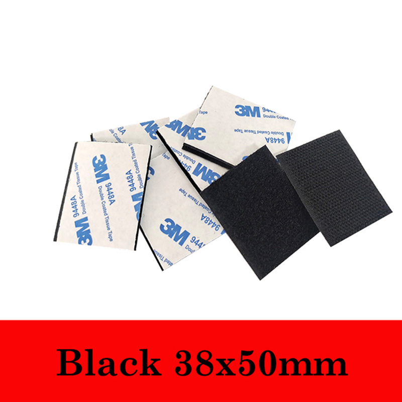 10 Paren/partij 3M Sterke Zelfklevende Lijm Klittenbandsluiting Tape Nylon Sticker Haak Lijm Voor Diy Accessoires: Black 3.8cm X 5cm