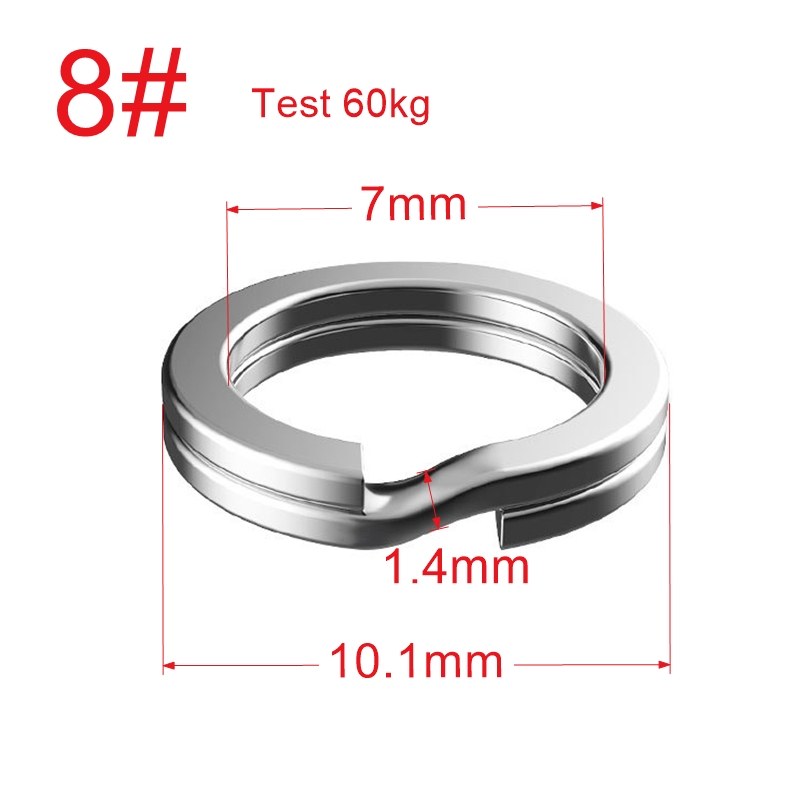 50 stuks Vissen Split Ringen voor CrankHard Aas Zilver Roestvrij Staal 0 # -10 # Accessoires voor visconnectoren: Geel