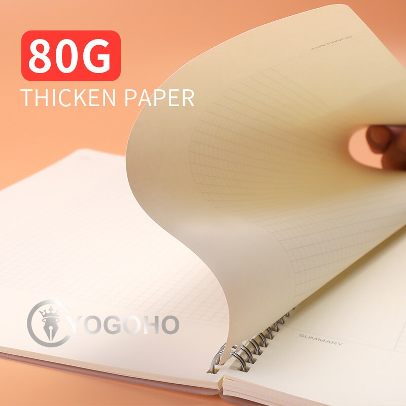 M&amp;G A4/A5/B5/A6 PP Double Spiral Notebook Checkered/Cornell/Horizontal Line/Blank Notepad Pocketbook Journal Diary Drawing