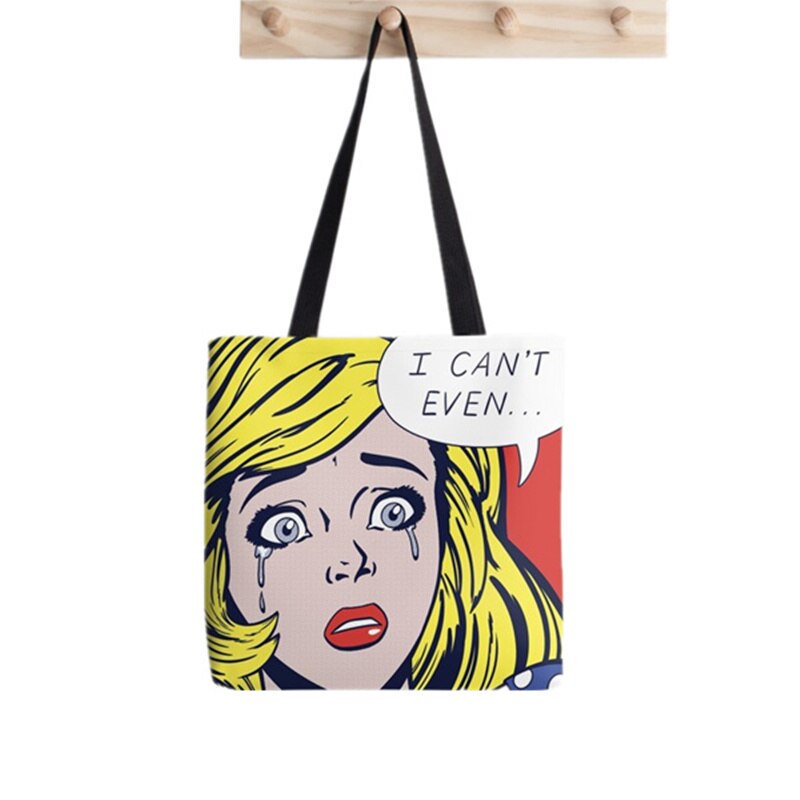 Shopper Kon Je Pop Gedrukt Tote Vrouwen Grappige Harajuku Shopper Handtas Meisje Schouder Boodschappentas Dame Canvas Tas