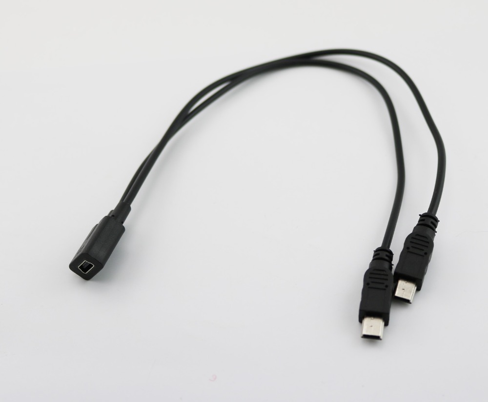1 pcs Mini USB 2.0 Female Naar Dual 2x Mannelijke Splitter Y Charger Adapter Kabel Snoer 30 – Grandado
