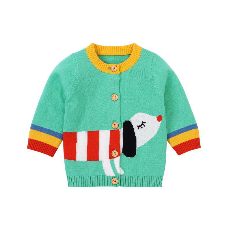 Suéter de punto de algodón para bebé, ropa de abrigo informal con estampado de dibujos animados, otoño e invierno, cárdigan para recién nacido, ropa para niño y niña: NY1086A / 3-6M