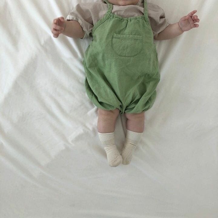 Summer Toddler Overalls Baby Suspender Pants Solid Baby Boy Overalls Girls And Boys Cute Romper Kids Pants: bodysuit1 / 9M