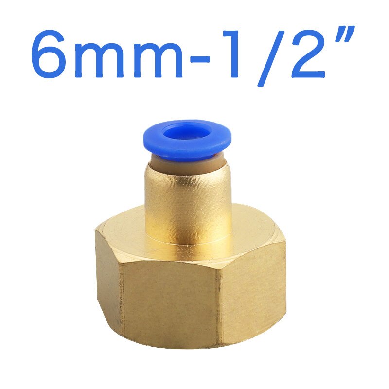 Slang 4mm 6mm 8mm 10mm 12mm pneumatiska kopplingar 1/8 '' 1/4 '' 3/8 '' 1/2 '' invändig tryckgänga för anslutning av luftrör: Pcf 6-04