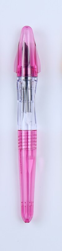Stylo-plume pilote Pluminix, pointe plate transparente, Extra-petite, pointe audacieuse, calligraphie arabe japonaise Kawaii: Rose / B