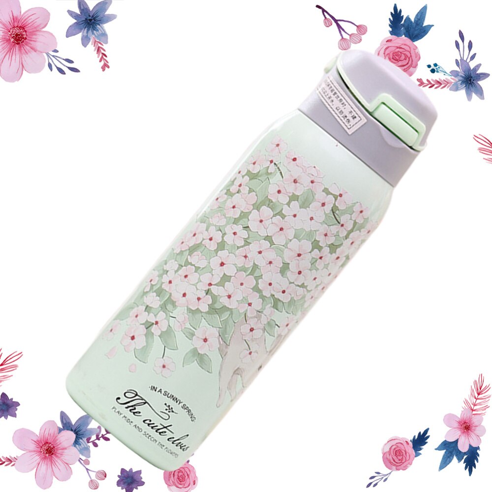 1pc Vacuum Cup Chic Practical Stainless Steel Vacuum Cup Pretty Vacuum Cup Students Vacuum Cup: Green