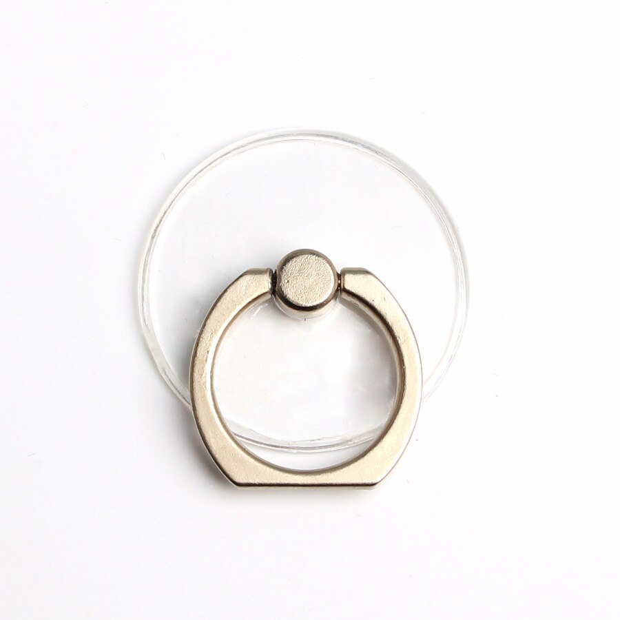 Phone Ring Holder Universal Mobile Phone Grip non-slip Metal/Plastic Finger Ring for Phone/Tablet Holder Stand Cat/Bear: Transparent round