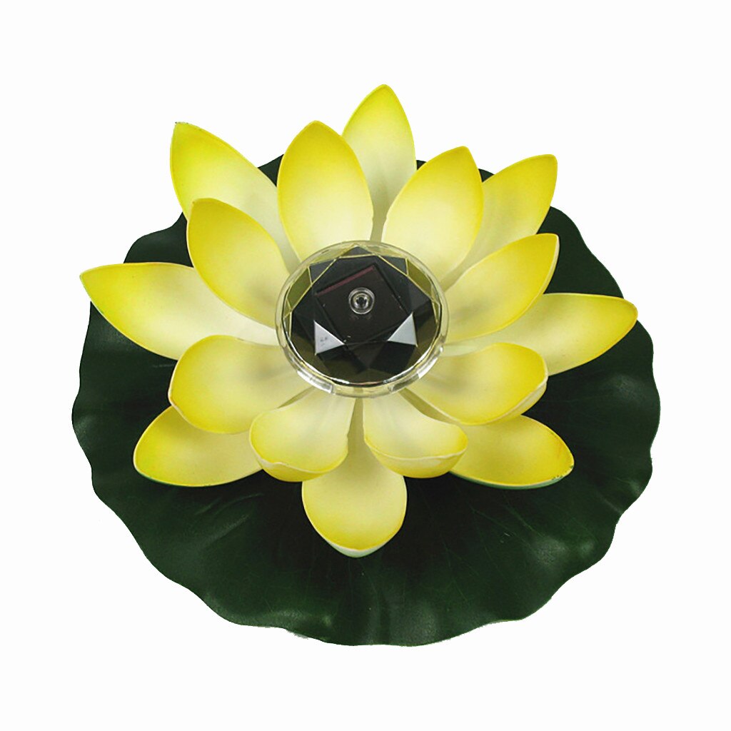 Solar Powered Led Blume Licht Schwimm Brunnen Teich Garten Pool Lampe Realistische Lotus Form Led Helle Lampen Birne Dekoration: Yellow