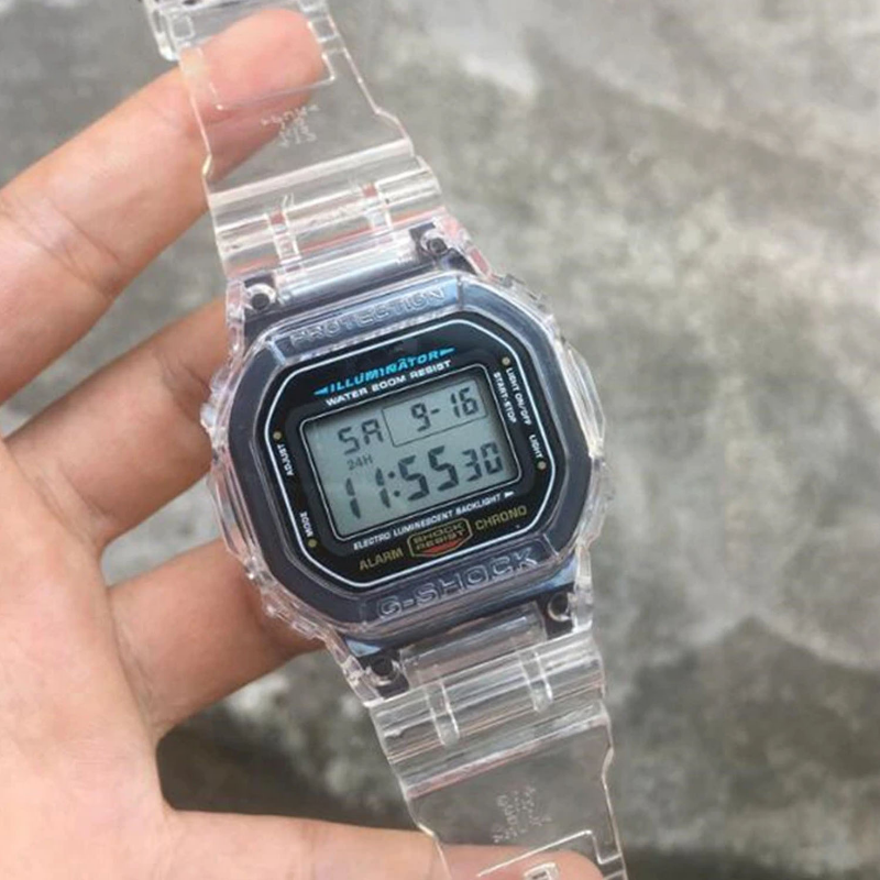 Relojes de para mujer, reloj deportivo Digital transparente informal en blanco y negro, reloj de para amantes, reloj de pulsera para niños, reloj para parejas