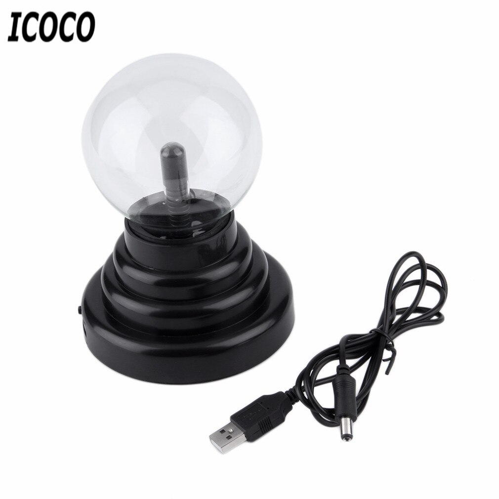 3 Inch USB Plasma Ball Electrostatic Sphere Light Magic Crystal Lamp Ball Touch Sensitive Transparent Desktop Lights