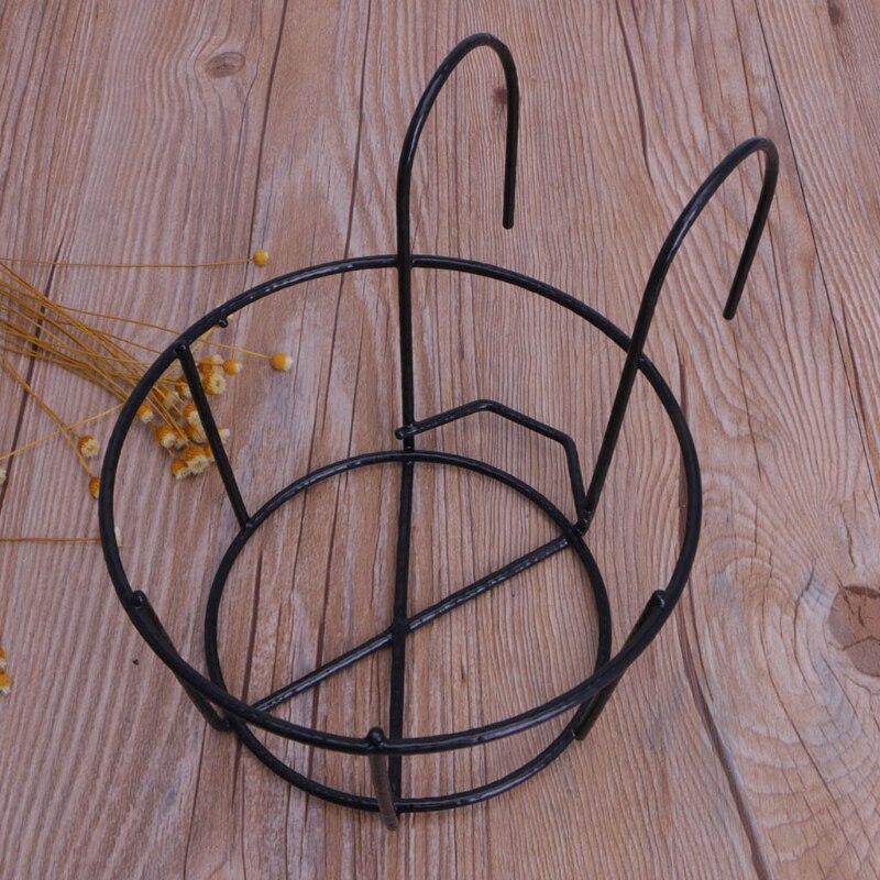 Porte-plantes à suspendre sur balcon, support rond pour pots de fleurs, clôture pour fenêtre extérieure, en fer, bonsaï, décoration,