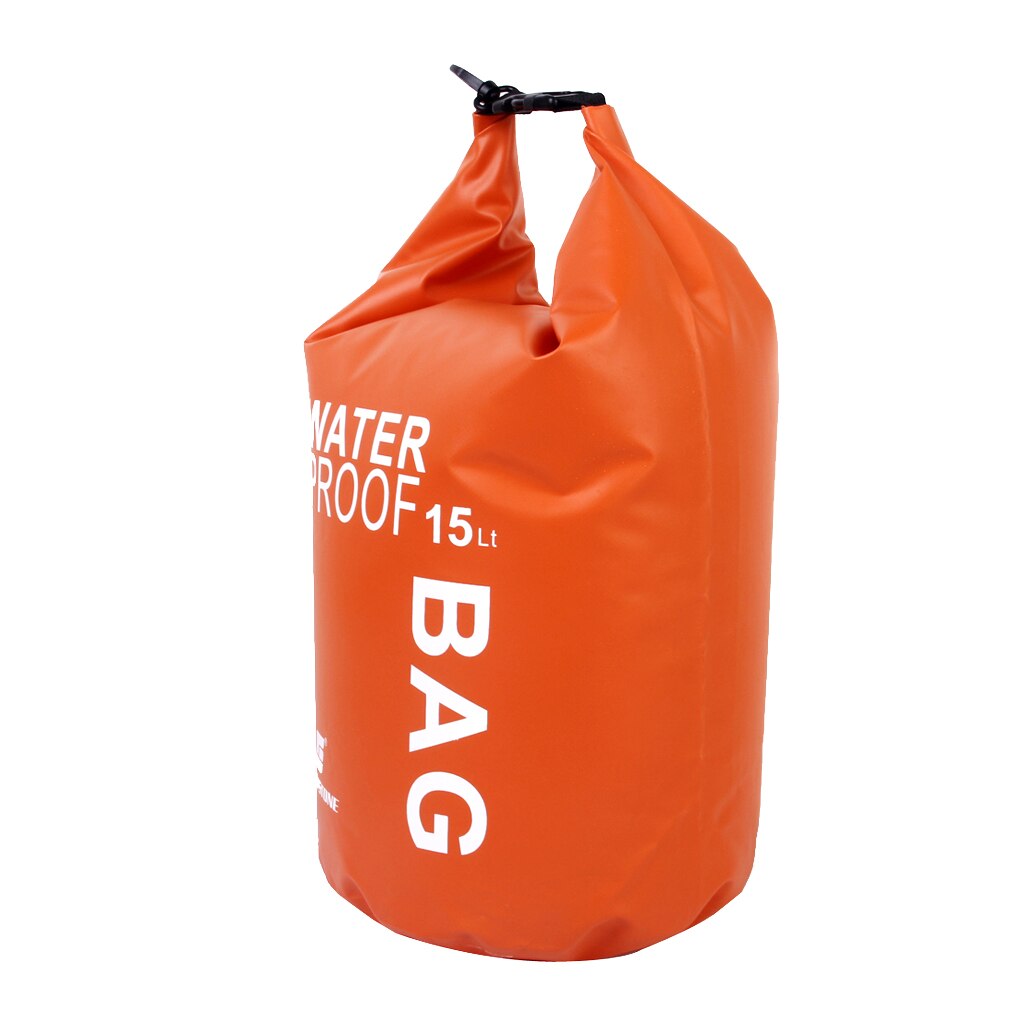 Outdoor Kayaking 2L 5L 10L 15L Waterproof Storage Dry Bag Sack Pouch Camping Rafting River Trekking Floating Sailing Canoe Boa: 15 L Orange