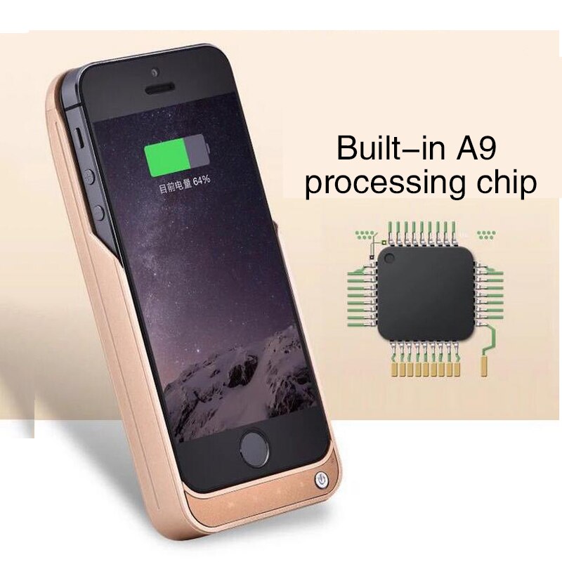 GOLDFOX-Batería Externa de 4200mAh para iPhone 5 5s SE, funda de carga de respaldo de teléfono, funda de cargador de batería de teléfono de emergencia