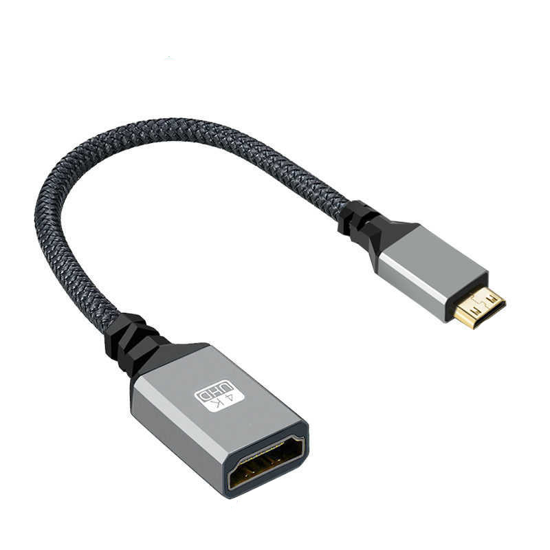 Mini hdmi till hdmi adapterkabel 4k @ 60hz hdmi 2.0 18 gbps 3d hane till hona-konverterare för bärbar dator stationär dator till hdtv projektor kamera: Glod