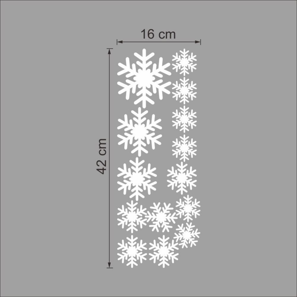 14pcs Snow Flakes Window Stickers Winter Snowflake Wall Stickers Christmas Window Wall Decals Xmas Christmas Decoration D063