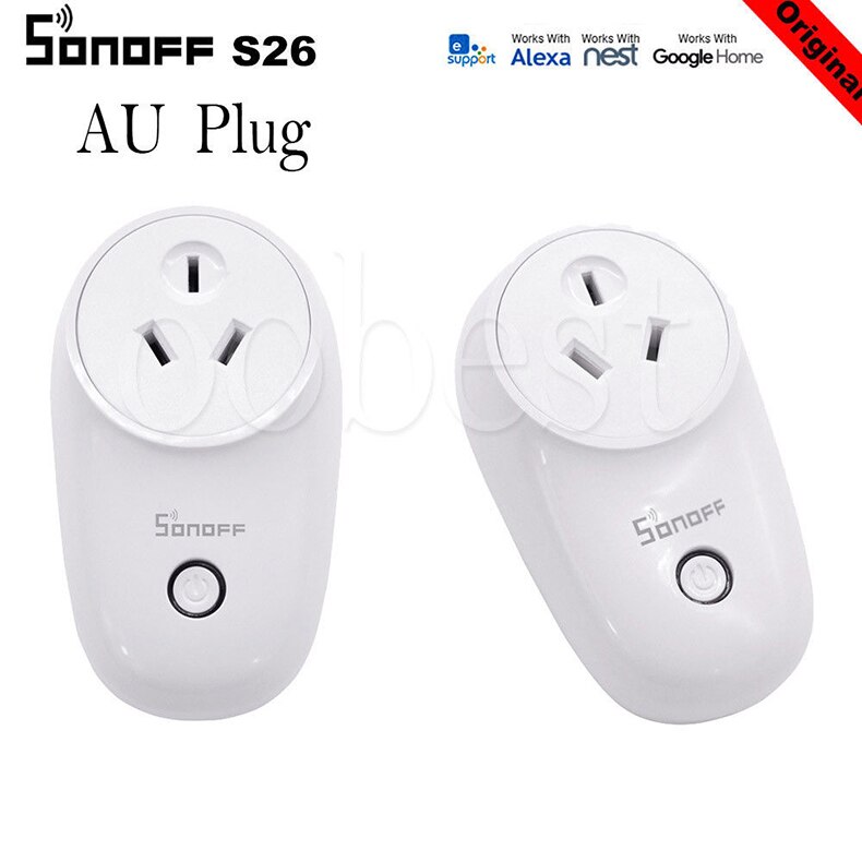 Sonoff S26 Smart WiFi Switch EU US UK AU CN Plug Smart Home Automation Remote Socket Kit Work With Alexa Google Home eWeLink: AU Standard