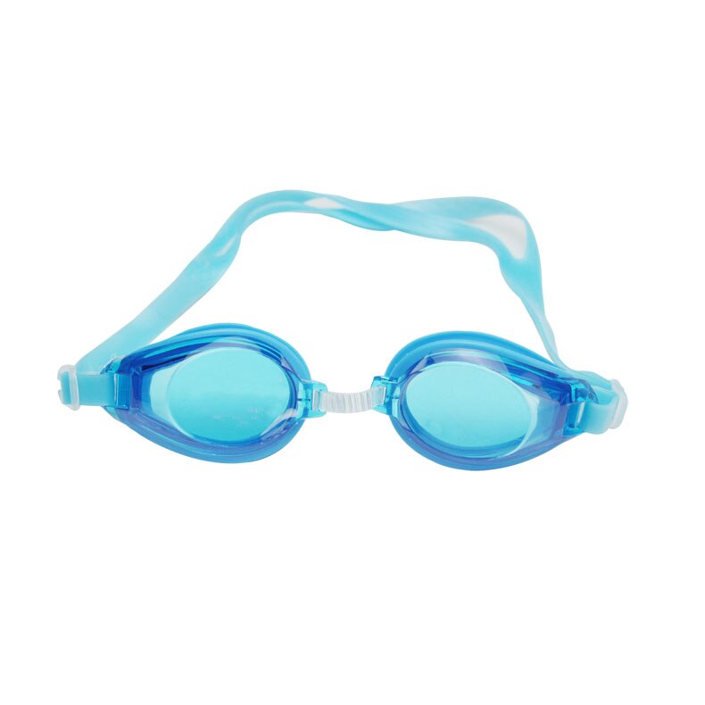 Professionele Siliconen Bijziendheid Zwembril Anti-Fog Uv Zwemmen Bril Met Oordopje Voor Mannen Vrouwen Dioptrie Sportbrillen: Sky Blue