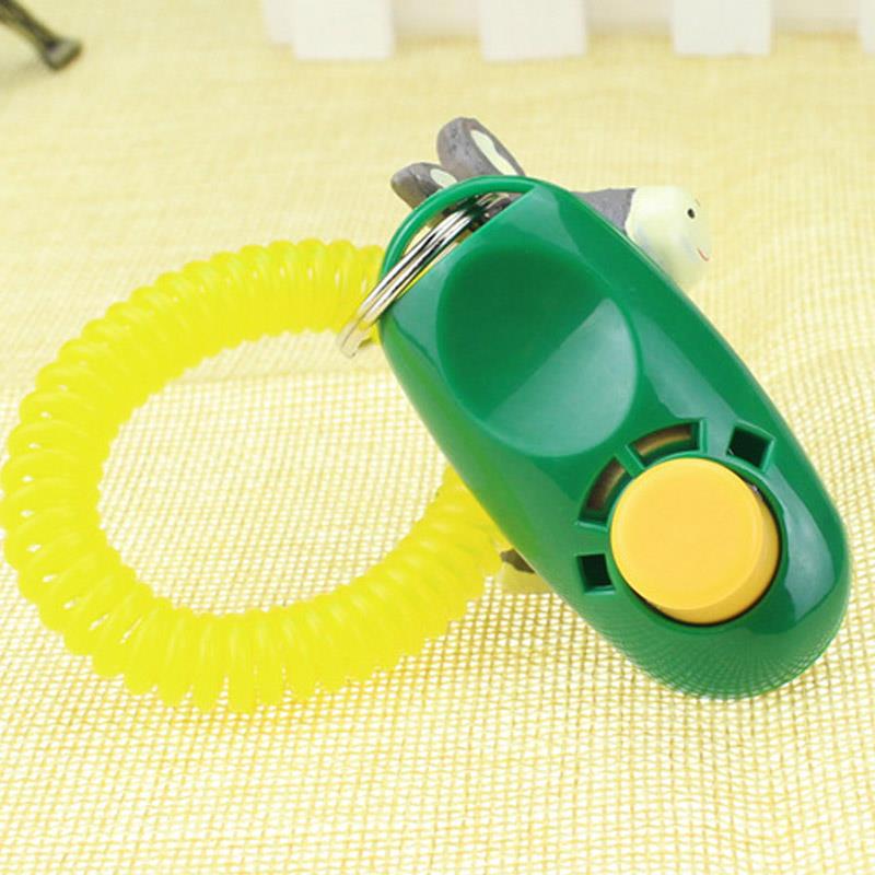 1PC Pet Clicker Clicker Training Guide Dog Supplies Portable Button Clicker Wrist Band Pets Dog Cat Whistle Trainer Delicate: Green