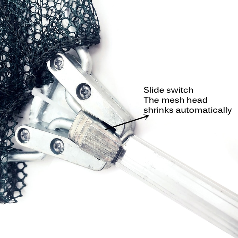 Fishing Landing Net Tool 1.5/1.7/1.9m Foldable Lightweight Aluminum Alloy Retractable Fish Net Telescoping Boat Fishing Net