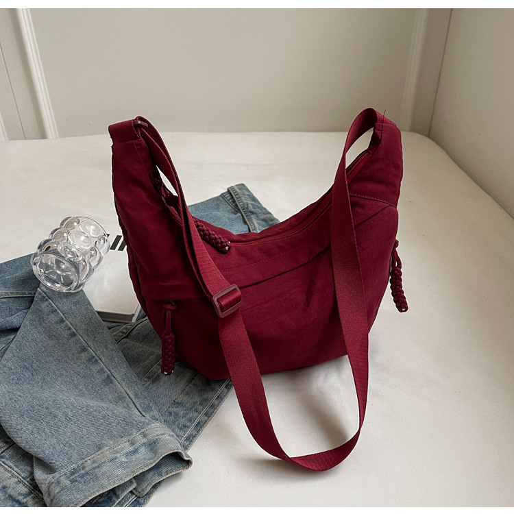 Vrijetijds unisex crossbodytas zomer campus sportstijl schoudertas hobo tas effen kleur grote capaciteit messenger tas: Rood