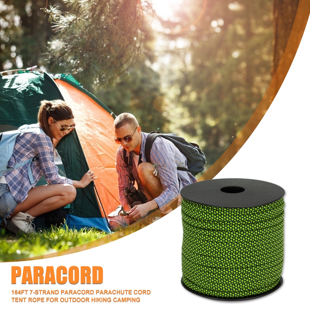 50M/164ft Paracord 7-Strand Parachute Cord Camping Draagbare Outdoor Elements Lanyard Tent Touw Voor Wandelen Camping