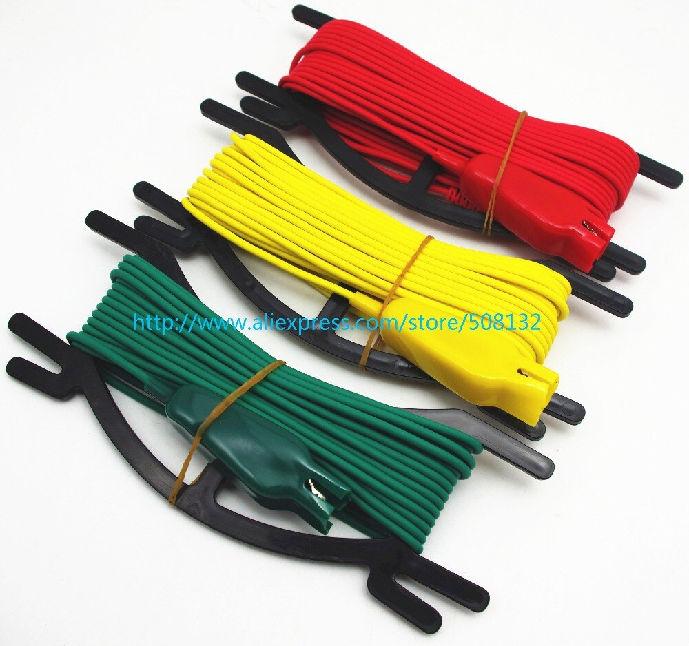 red/yellow/green Test leads set + 2pcs earth nail Use for Earth resistance tester with 4mm Banana Plugs