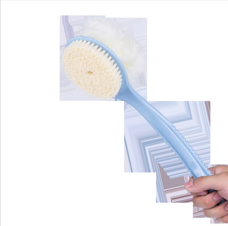 Shampoo babybobler blød brusebad skrubber badeværelse massage krop bad børste hjem badeværelse forsyninger: Blå