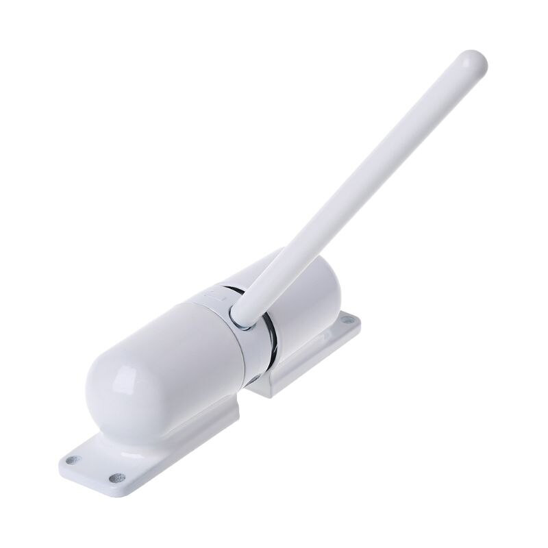 1 Set White Surface Mounted Spring Door Closer Fire Rated Automatic Adjustable
