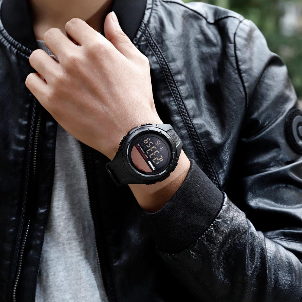 Skmei solenergi menn digital elektronisk kompass klokker 50m vanntette skritteller sport verdenstid kalorier el lette mannlige armbåndsur
