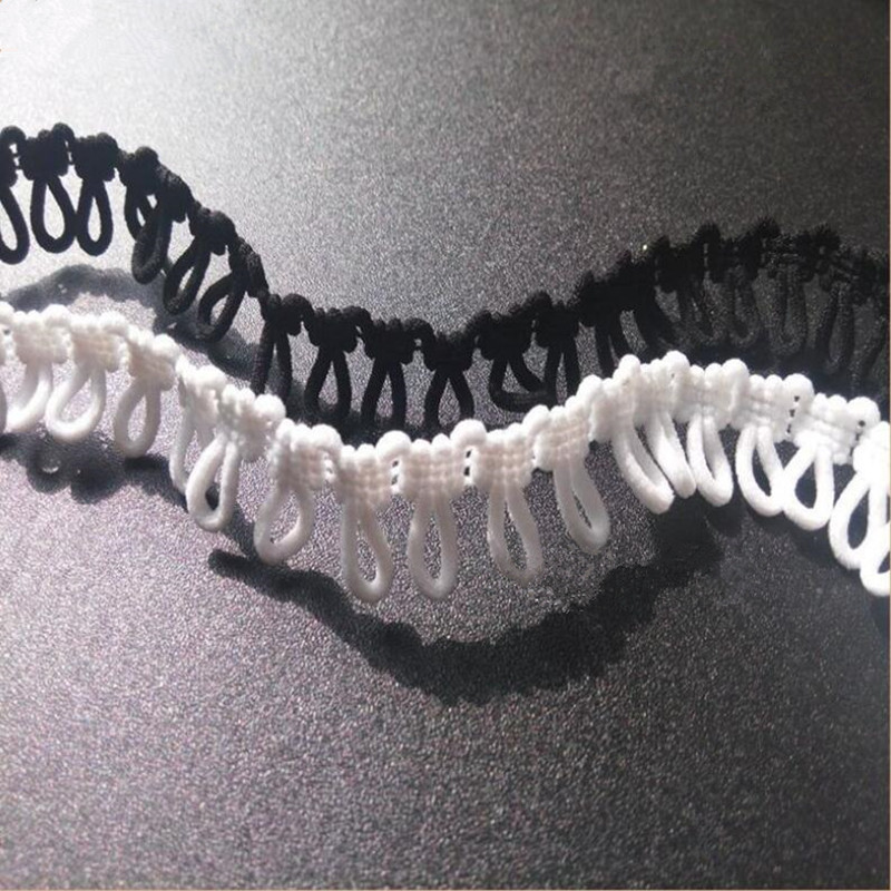 5 meter* elastiske knappeløkker trimmetape krageforlengere løkke dressmaking trim blondebånd