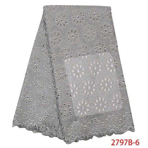 Tejido de encaje africano blanco de gran venta de malla de de guipur nigeriano y tejido de encaje de cordón corte hueco KS2797B-4: Picture 6