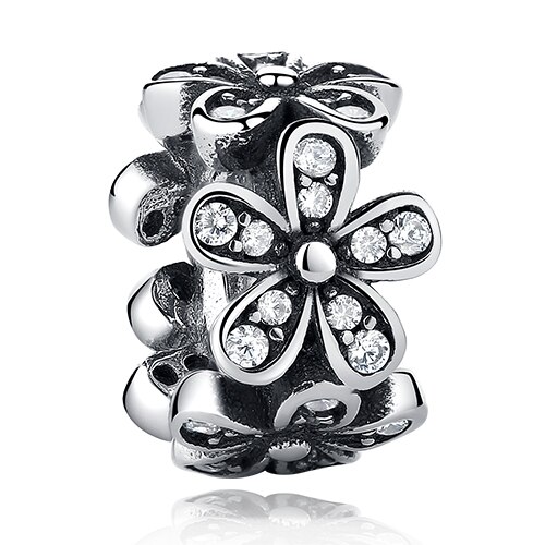 ELESHE Charms in argento misura il braccialetto di fascini originali in argento Sterling 925 zircone trifoglio cuore fiore fascino perlina creazione di gioielli fai da te: PY1387