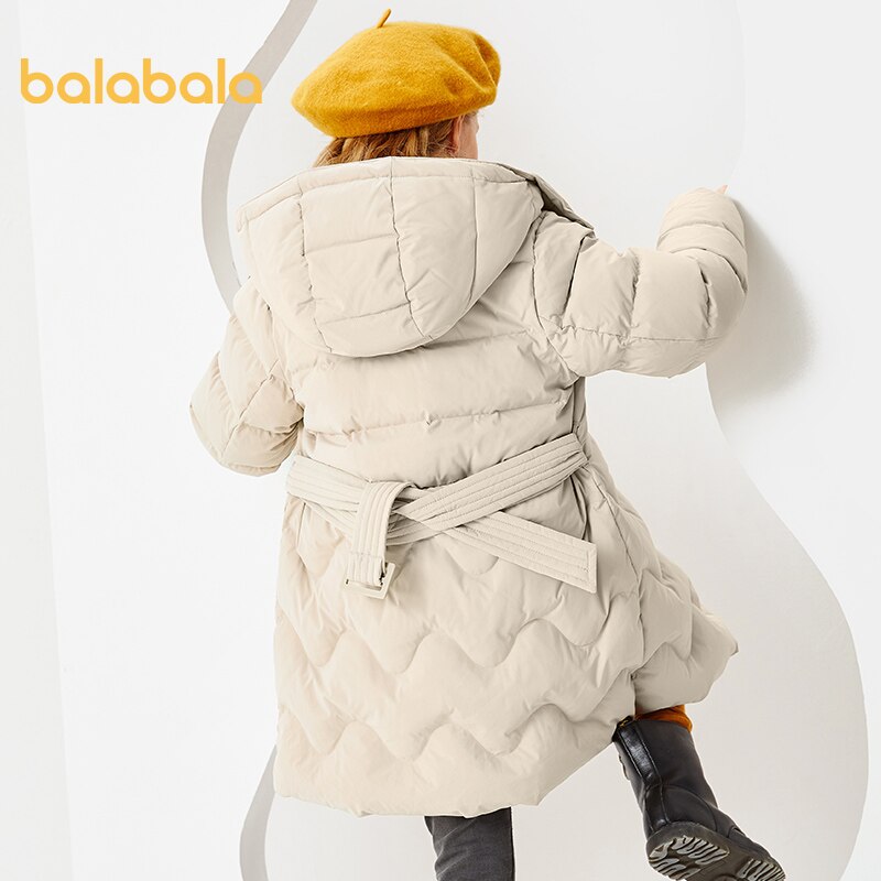 Balabala Winter Meisjes Witte Eend Donsjack Kinderen Donsjack Hooded Outdoor Dikke Warme Kinderen Sneeuw Jas