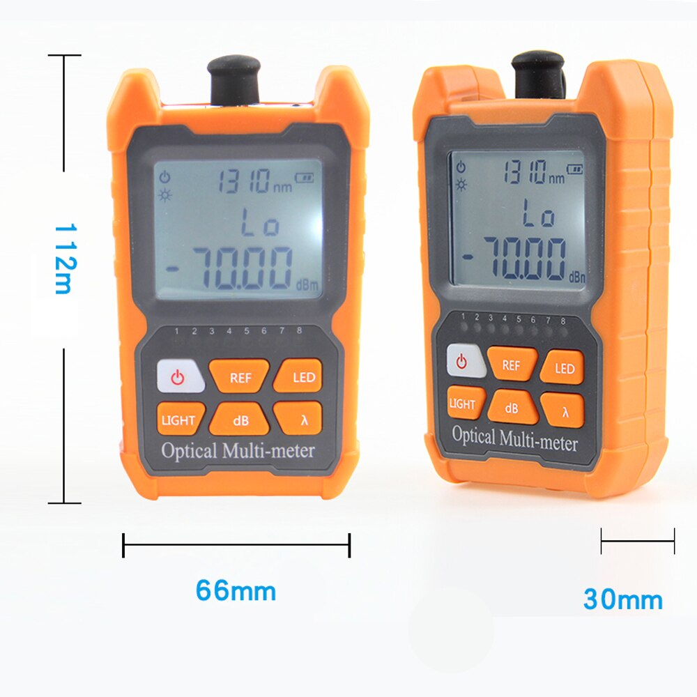 Portable Mini Fiber Optical Power Meter 8 Wavelengths with LED Light Network Cable Tester FTTH Fiber Optic Cable Tester