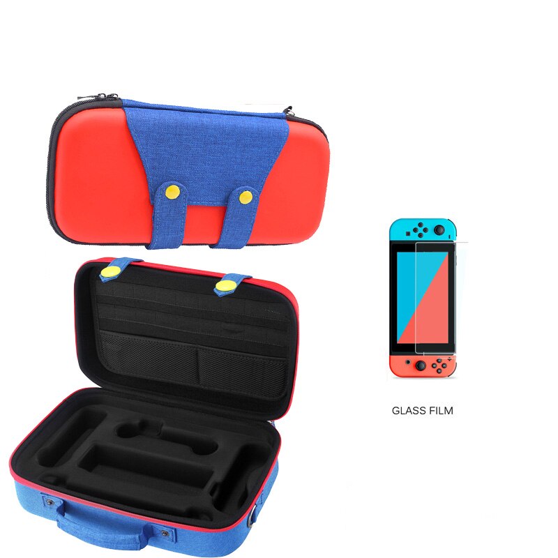 Travel Carrying Case for Nintendo Switch Protective Hard Shell Carry Bag Portable Storage for Mario Fans Console & Accessories: I