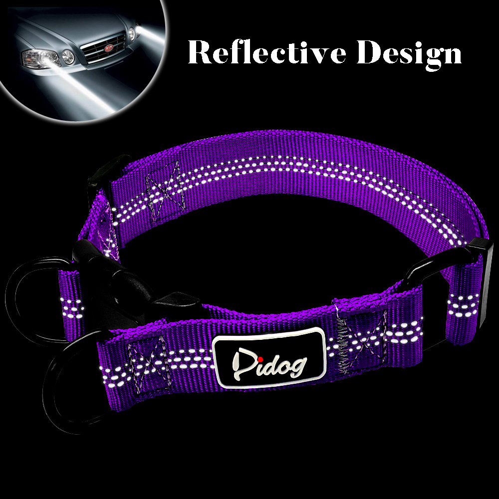 Collar reflectivo para Perro, hebilla ajustable de seguridad, nailon, pequeños y medianos para cachorros, Pitbull, Beagle, S, M, L