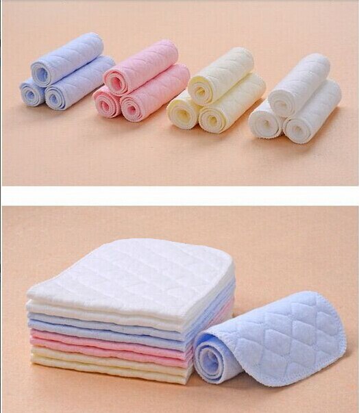 1pc 3Layers Ecological Cotton Baby Cloth Nappy Inserts Reusable Washable Diapers Nappy Liners Nappy Changing Color Send Randomly