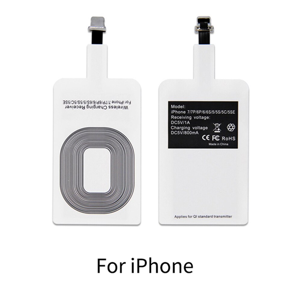 Receptor de carga inalámbrica Qi para cargador de coche, tableta portátil Micro para iPhone 6s 7 8 Plus SE, Universal: For iPhone