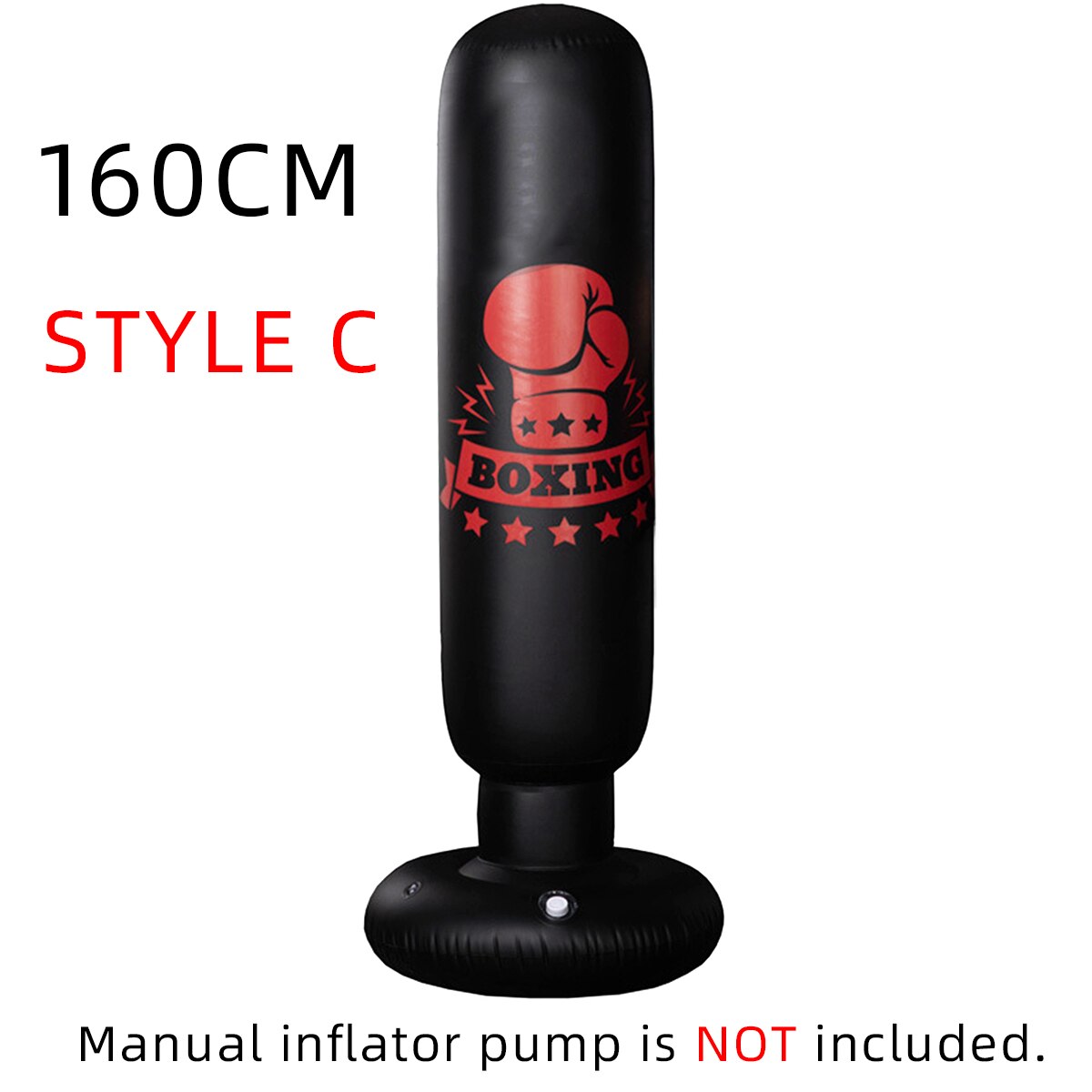 Boxing Punching Bag Boxing Muay Thai Inflatable Tumbler Decompression Punching Sandbag for Kid Adult Force Training 120/160cm: 160cm Style C