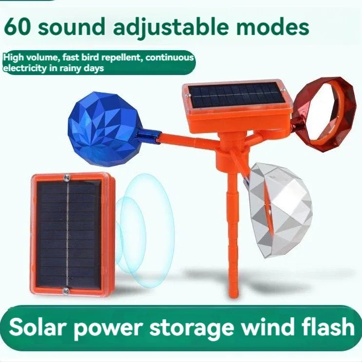 Solar Bird Repeller Waterdicht zonne-energie Bird Repelling Device 360° ° Roterende reflector Farm Orchard Bird Scaring Device