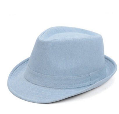 Klassische Denim oben Fedora Hütte Für Männer Steampunk Formale Gentleman Dickens Kostüm Hüte draussen Geizig Krempe Kappen