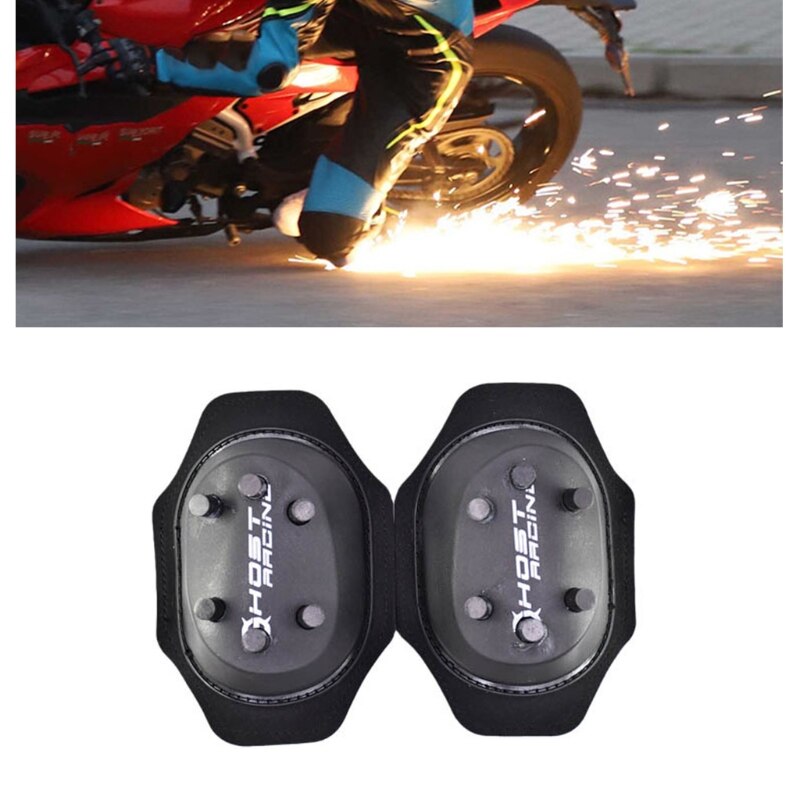 2Pcs Cycling Knee Protector Motorcycle Knee Pads Novel Slider Spark Grinding Knee Bag Bending Artifact Grinding Bag: Black / 20 fire point