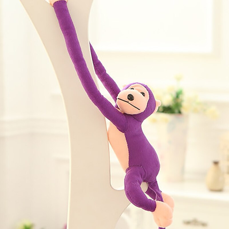 60Cm Lange Arm Aap Van Arm Tot Staart Pluche Speelgoed Kleurrijke Aap Gordijnen Aap Knuffel Pop Voor Kinderen kinderen: Purple