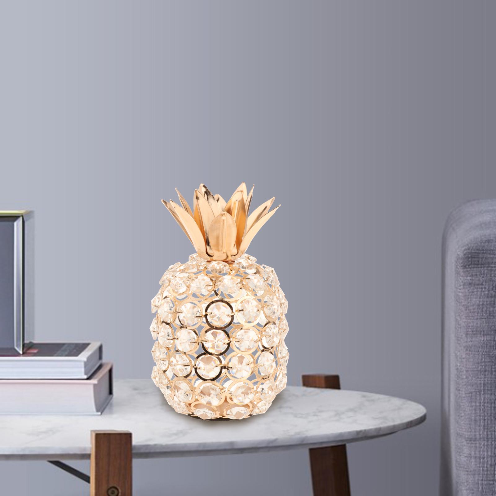3D Cut Crystal Studded Ananas Fruit Ornament Art Handgemaakte Standbeeld Decor