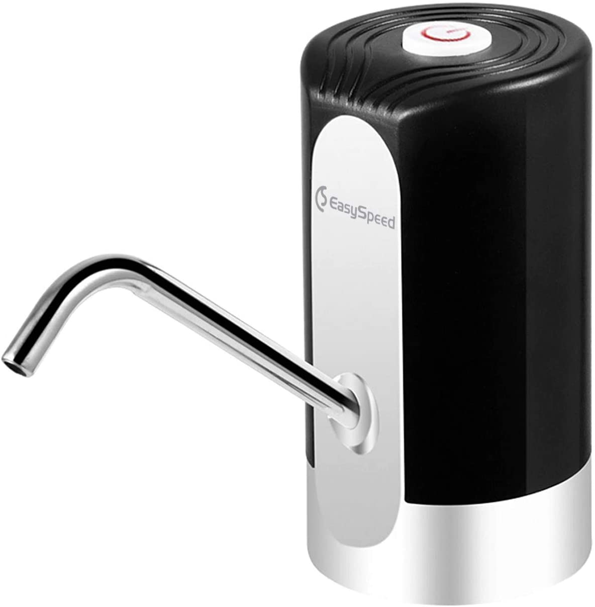 EASYSPEED, DISPENSADOR DE Agua con luz, ELECTRICO Y PORTATIL para BOTELLONES DE 5,8,10,12,13 Y 20 litros (Negro): negro sin luz