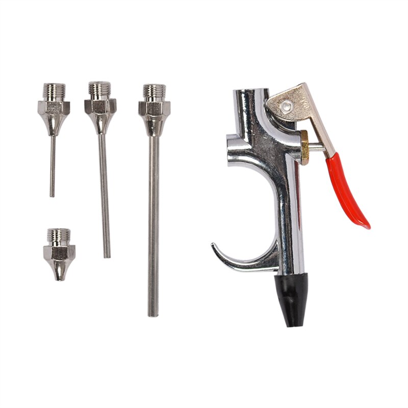 Pistolet de soufflage en métal compresseur d'air, outil de nettoyage, aiguille 5 pièces/ensemble