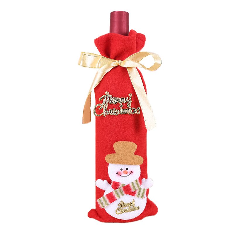 Christmas theme Bottle Wine Cover Bag,Snow Man Wine Bottle Wrapper Xmas Home Decor: 14