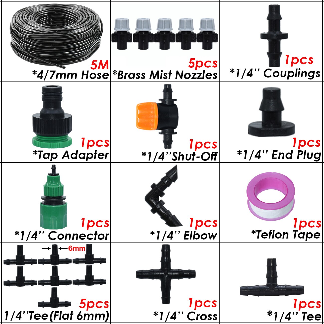 SPRYCLE 5-50m Gewächshaus Garten 1/4 "Schlauch Automatische Mikro Bewässerung Bausatz Tropf Bewässerung System Einstellbar Durcheinander Zerstäubung düse