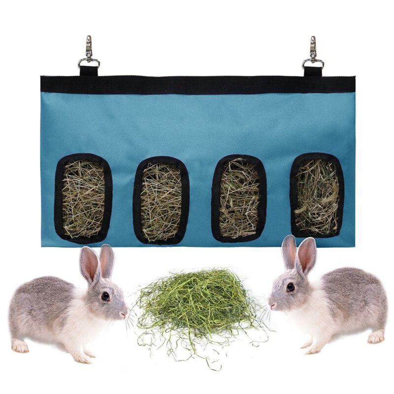 Alimentador de heno para conejos, bolsa Oxford de tela, dispensador de heno, saco, alimentador para mascotas pequeñas: 3