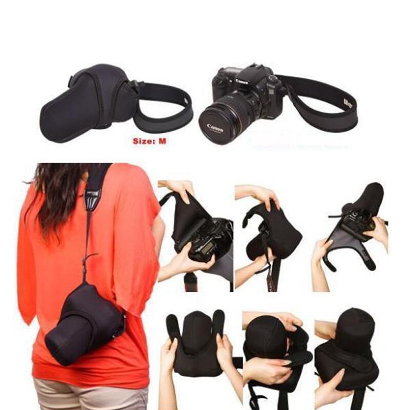 S M L size 2 Sides Use Neoprene Soft SLR DSLR Camera Liner Case Easy Bag sleeve Pouch